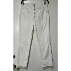 J. Crew 10" Vintage Straight White Jeans Size 30 NWT Stretchy Fitted Thru Hip
